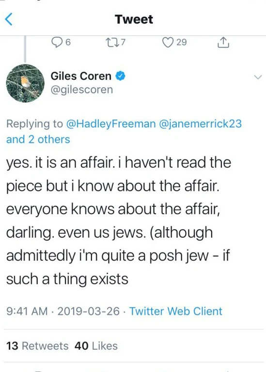 Giles Coren ujawnił niewygodną prawdę? Giles Coren ujawnił niewygodną prawdę?