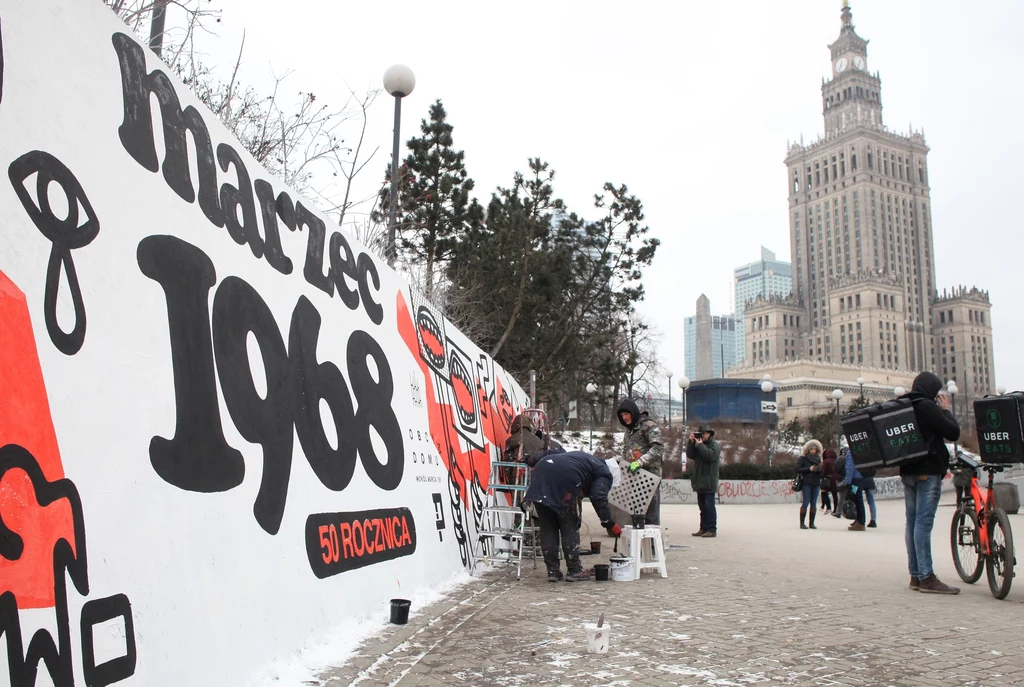 Mural upamiętaniający marzec '68, Warszawa 2018