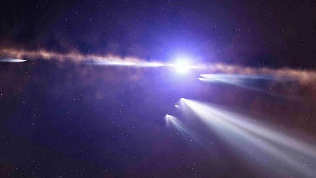 Wizja artystyczna komety krążącej wokół Beta Pictoris Wizja artystyczna komety krążącej wokół Beta Pictoris