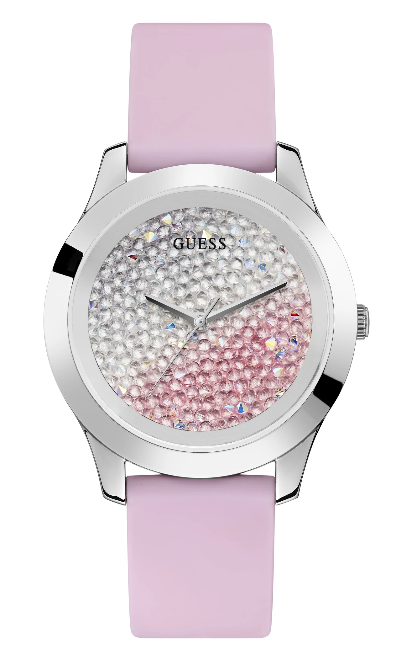 GUESS Crush to dwa modele – W1223L3 oraz W1223L1. Zegarki zostały zaprojektowane na lekkich silikonowych paskach połączonych z kopertą wykonaną ze stali szlachetnej. GUESS Crush to dwa modele – W1223L3 oraz W1223L1. Zegarki zostały zaprojektowane na lekkich silikonowych paskach połączonych z kopertą wykonaną ze stali szlachetnej.