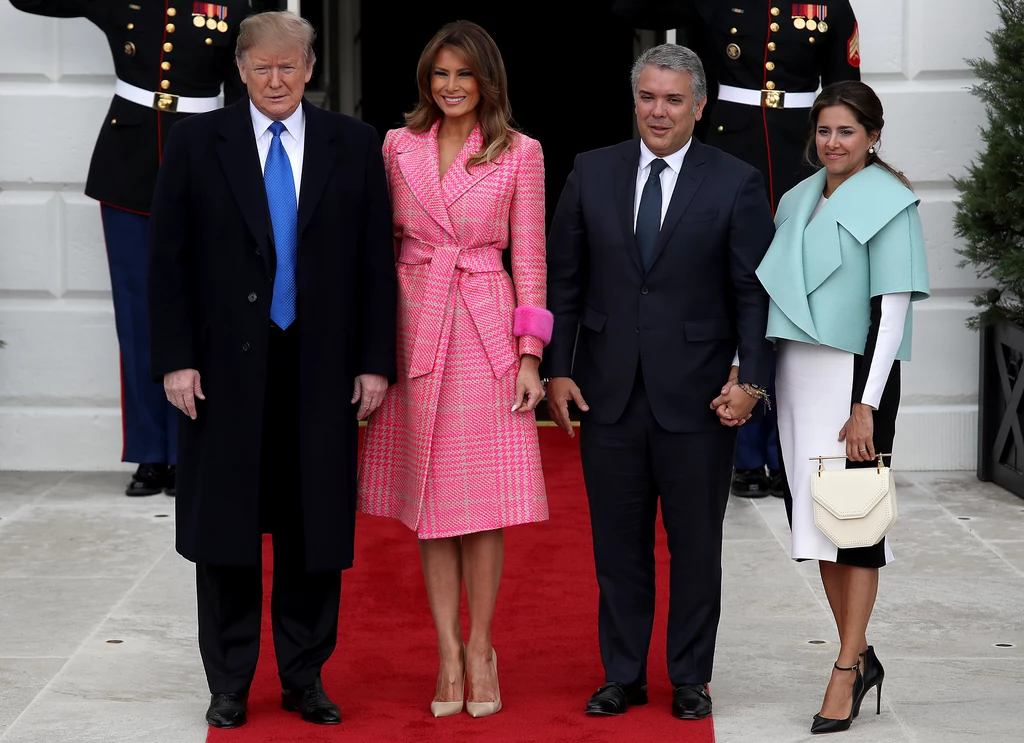 Donald Trump, Melania Trump wraz z parą prezydencką z Kolumbii Donald Trump, Melania Trump wraz z parą prezydencką z Kolumbii