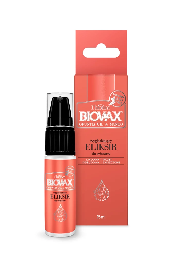 L'biotica BIOVAX - wygładzający eliksir do włosów Opuntia Oil & Mango