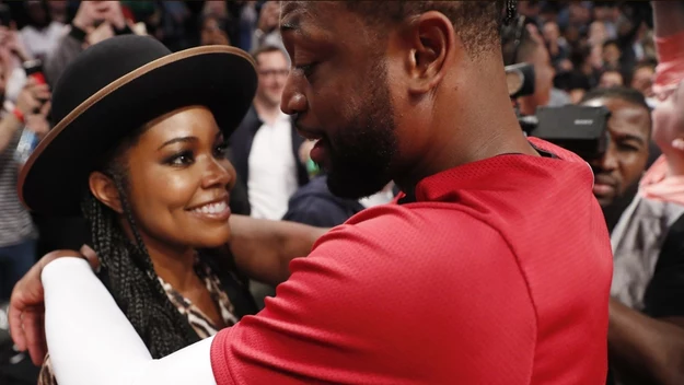 Gabrielle Union i jej mąż Dwyane Wade tuż po meczu.