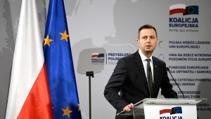 Prezes PSL Władysław Kosiniak-Kamysz przemawia podczas regionalnej konwencji Koalicji Europejskiej w Rzeszowie.