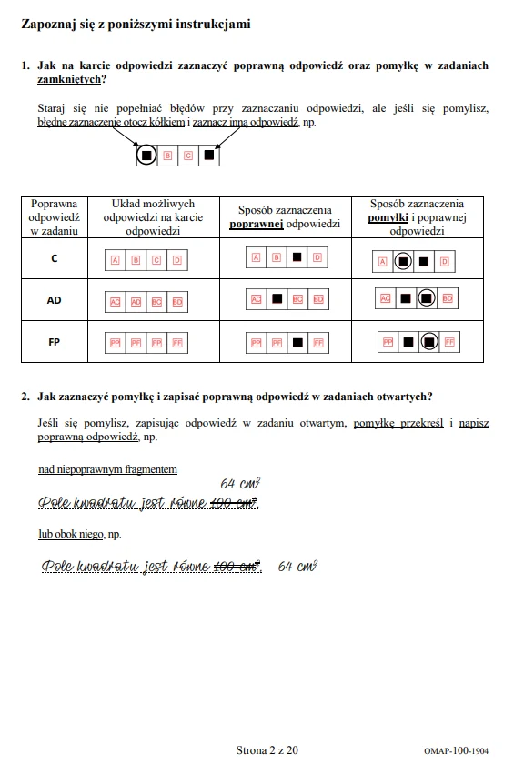 Egzamin ósmoklasisty 2019 - matematyka, str. 2