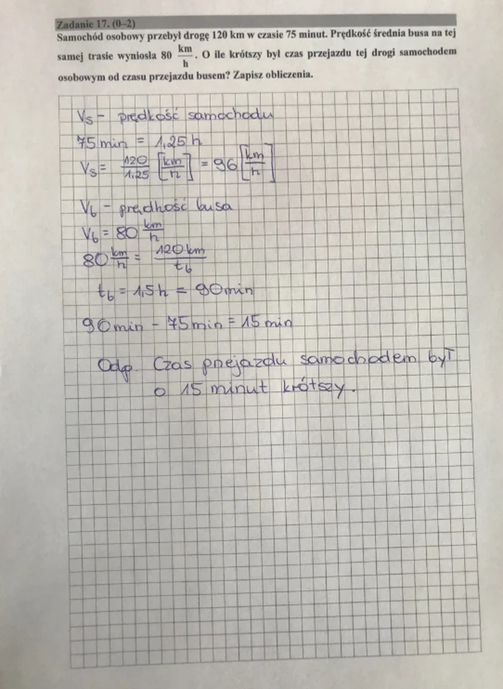 Egzamin ósmoklasisty 2019 - matematyka, zad. 17
