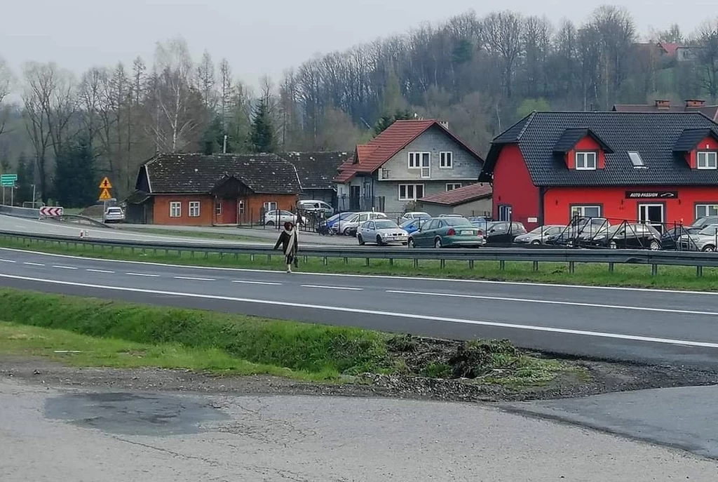 Kobieta chodziła lewym pasem jezdni