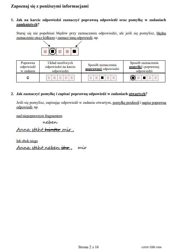 Egzamin ósmoklasisty 2019. Język niemiecki arkusz CKE Egzamin ósmoklasisty 2019. Język niemiecki arkusz CKE
