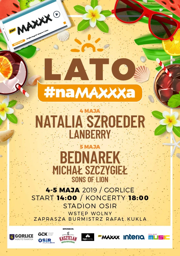 Plakat reklamujący "Lato #naMAXXXa" w Gorlicach