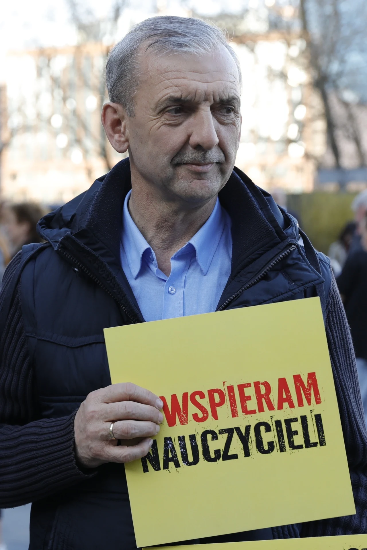 Strajk poparli również m.in. Ten Typ Mes, Natalia Nykiel, Majka Jeżowska oraz Dawid Podsiadło. Na zdjęciu Sławomir Broniarz, prezes ZNP.