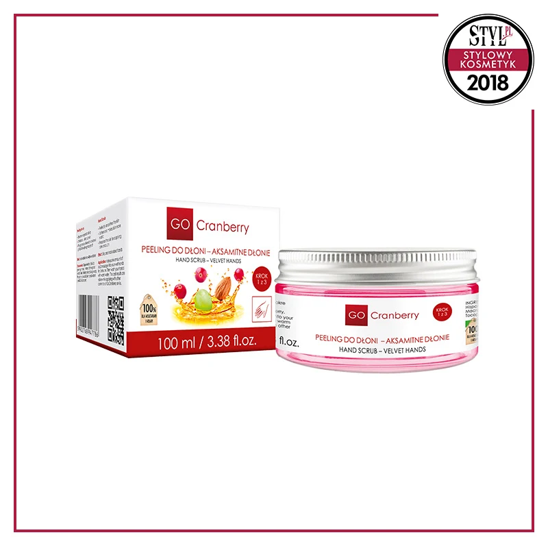 Kategoria: Pielęgnacja dłoni i stóp - Aksamitne dłonie GoCranberry - cukrowy peeling do dłoni widocznie poprawia kondycję skóry. 