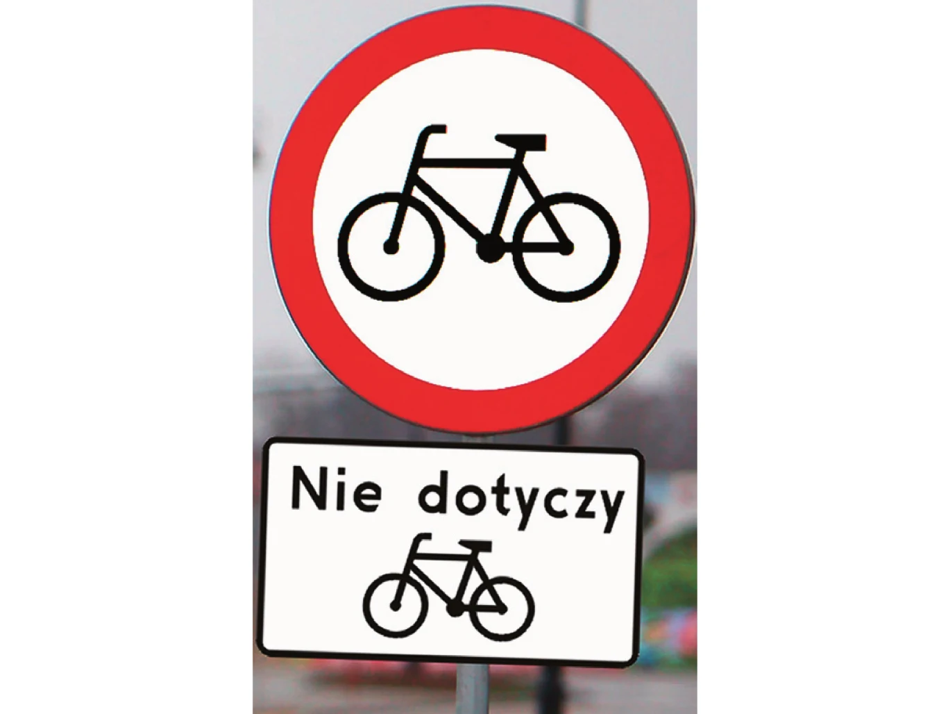 zakaz dla rowerów