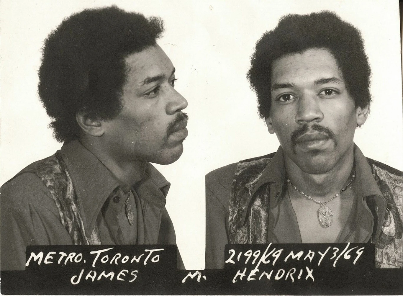 Jimi Hendrix - jeden z najważniejszych gitarzystów w historii - został zatrzymany w 1969 roku w Toronto pod zarzutem posiadania narkotyków. 