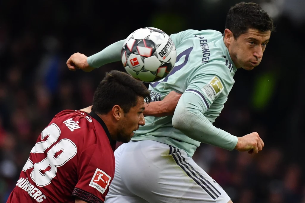 Robert Lewandowski w meczu z 1. FC Nuernberg Robert Lewandowski w meczu z 1. FC Nuernberg
