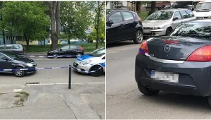 Ostrzelany przez policjantów samochód (na zdjęciu po prawej widać ślad po kuli), którym uciekał Ukrainiec