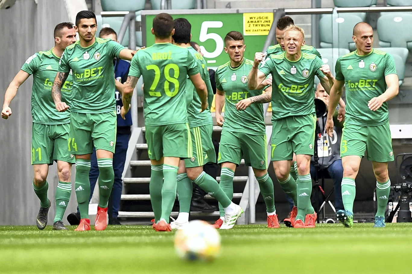 Radość piłkarzy Śląska Wrocław Radość piłkarzy Śląska Wrocław