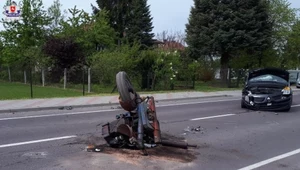 Ciągnik uległ całkowitemu zniszczeniu