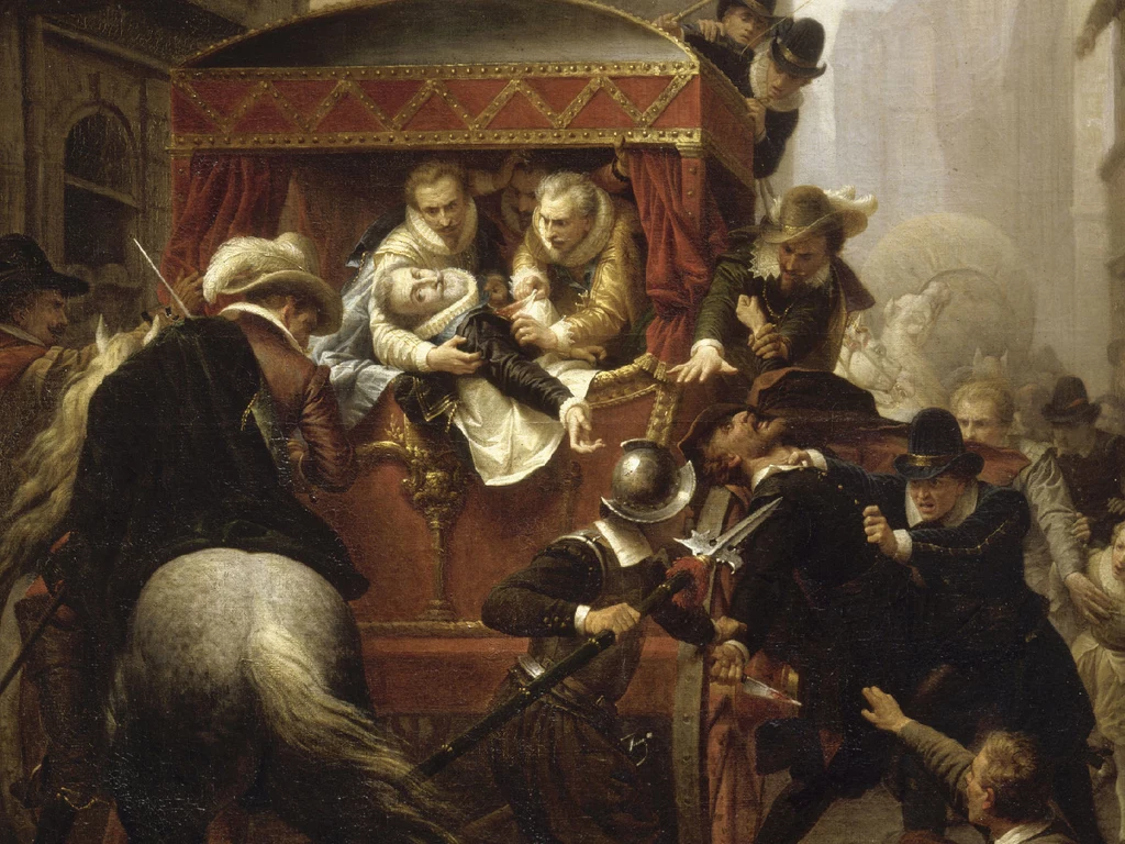 Król Francji Henryk IV uniknął śmierci w wyniku otrucia, jednak wciąż byli ludzie, którzy chcieli go zgładzić. Zginął 6 lat później z ręki uzbrojonego w sztylet zamachowca (Charles-Gustave Housez/domena publiczna)
