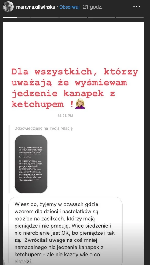 Część osób broniła Martyny Część osób broniła Martyny