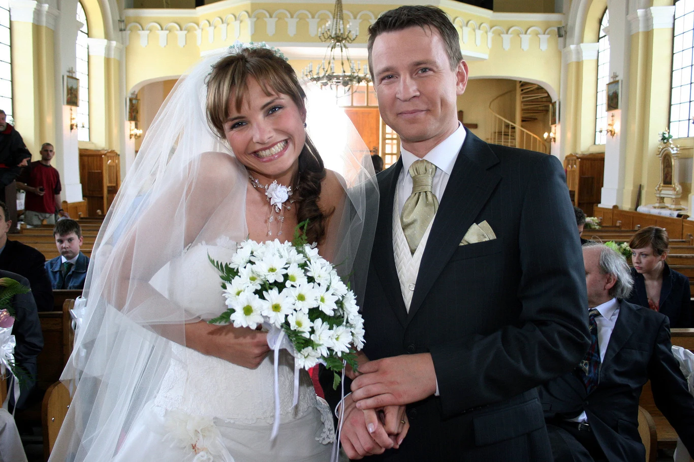 Małgorzata Teodorska i Wojciech Błach na planie "Plebanii" Małgorzata Teodorska i Wojciech Błach na planie "Plebanii"