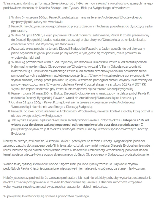 Oświadczenie mec. Dobeckiego Oświadczenie mec. Dobeckiego