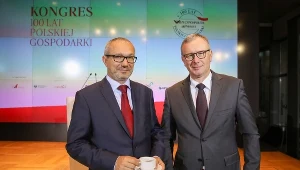 Szef rady nadzorczej Wisły, prezes Gremi Media Tomasz Jażdzyński z redaktorem naczelnym "Rzeczpospolitej" Bogusławem Chrabotą.