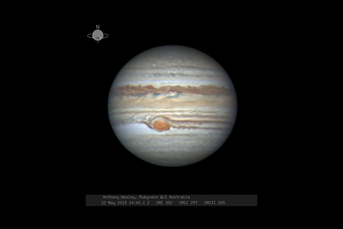 Widok WCP w dniu 22 maja 2019. Fot. astronom amator Anthony Wesley z Australii Widok WCP w dniu 22 maja 2019. Fot. astronom amator Anthony Wesley z Australii