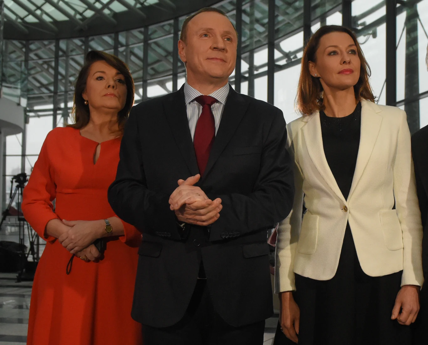 Anna Popek i przedstawiciele narodowej TVP