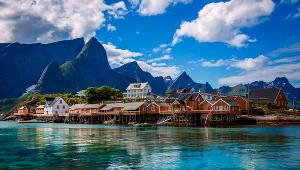 Lofoten - archipeleg w regionie Norland. Zdjęcie ilustracyjne