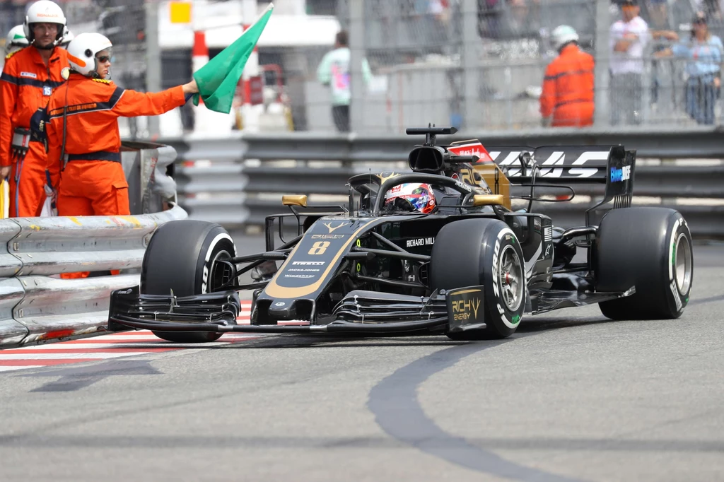 Romain Grosjean na torze w Monte Carlo