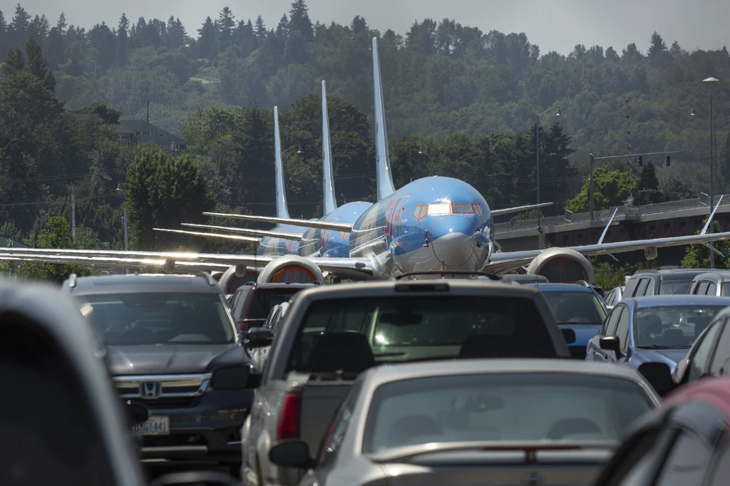 Uziemione Boeingi na lotnisku w Seattle