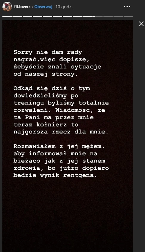 Wypowiedź Mateusza Janusza z "Fit Lovers" 