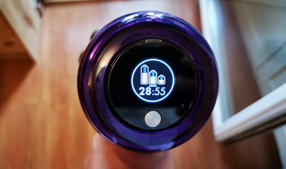 Panel informujący o wybranym trybie i przewidywanym czasie pracy bez ładowania Panel informujący o wybranym trybie i przewidywanym czasie pracy bez ładowania