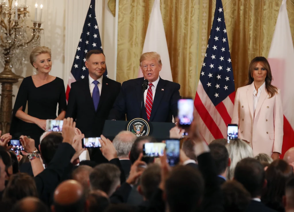 Agata Kornhauser-Duda, Andrzej Duda, Donald Trump, Melania Trump w Białym Domu Agata Kornhauser-Duda, Andrzej Duda, Donald Trump, Melania Trump w Białym Domu