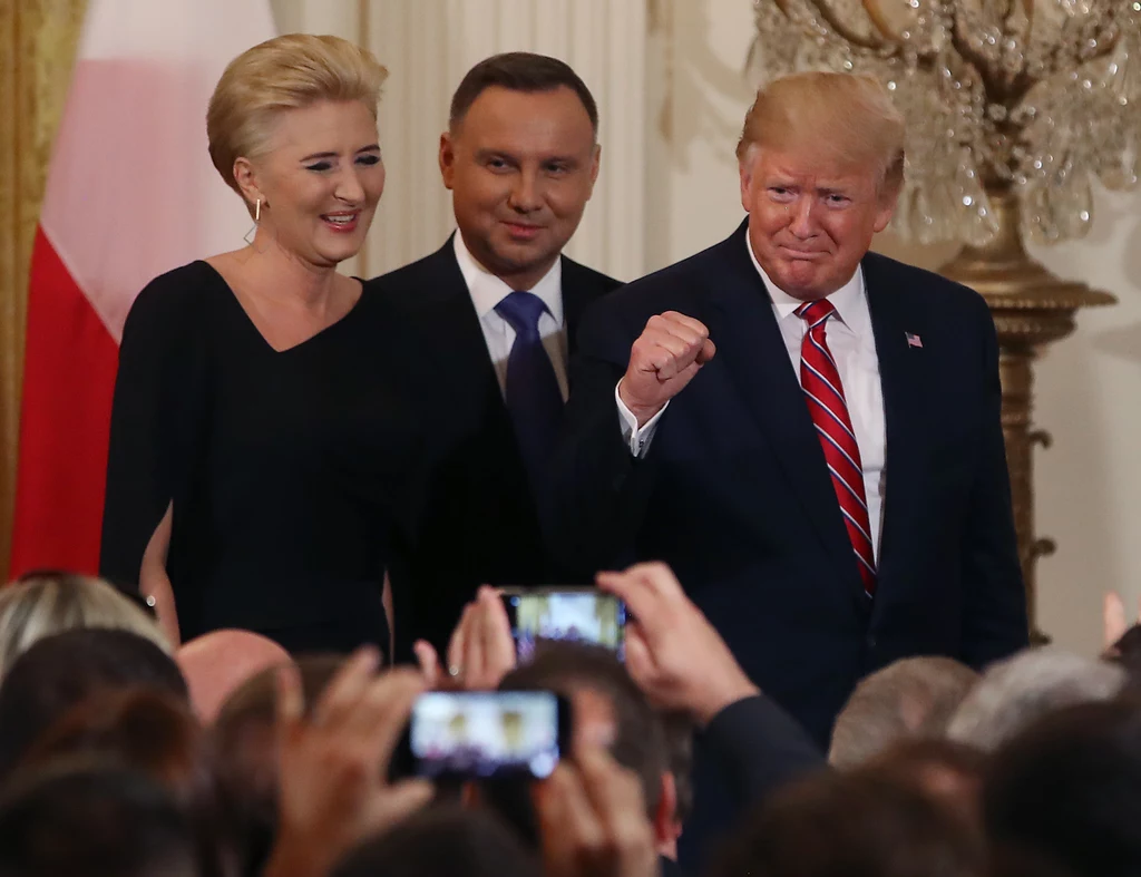 Agata Kornhauser-Duda, Andrzej Duda, Donald Trump w Białym Domu Agata Kornhauser-Duda, Andrzej Duda, Donald Trump w Białym Domu