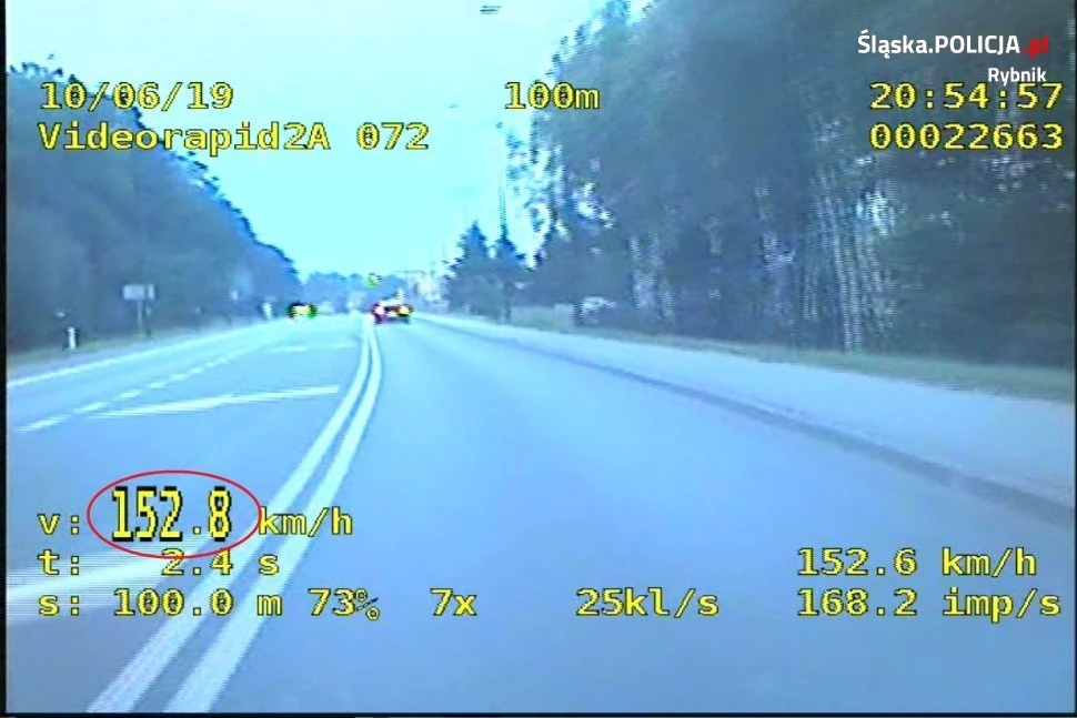 Kierowca rozpędził się do 152 km/h