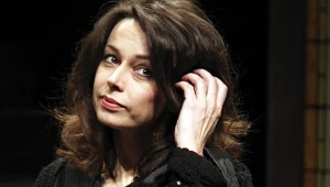 Renata Dancewicz podczas próby medialnej sztuki Gabrieli Zapolskiej w reżyserii Jerzego Stuhra "Ich czworo" w Teatrze Polonia (2014)