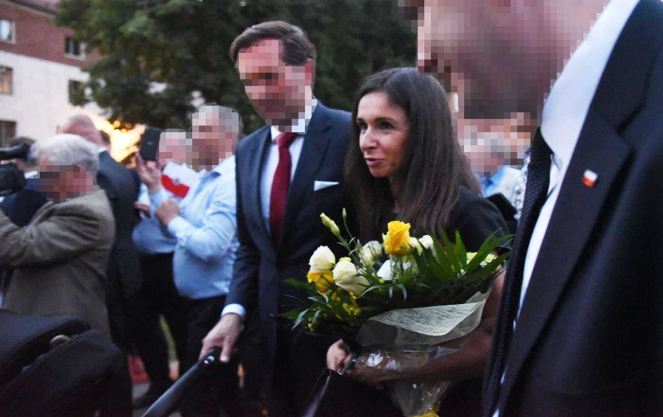 Marta Kaczyńska z mężem