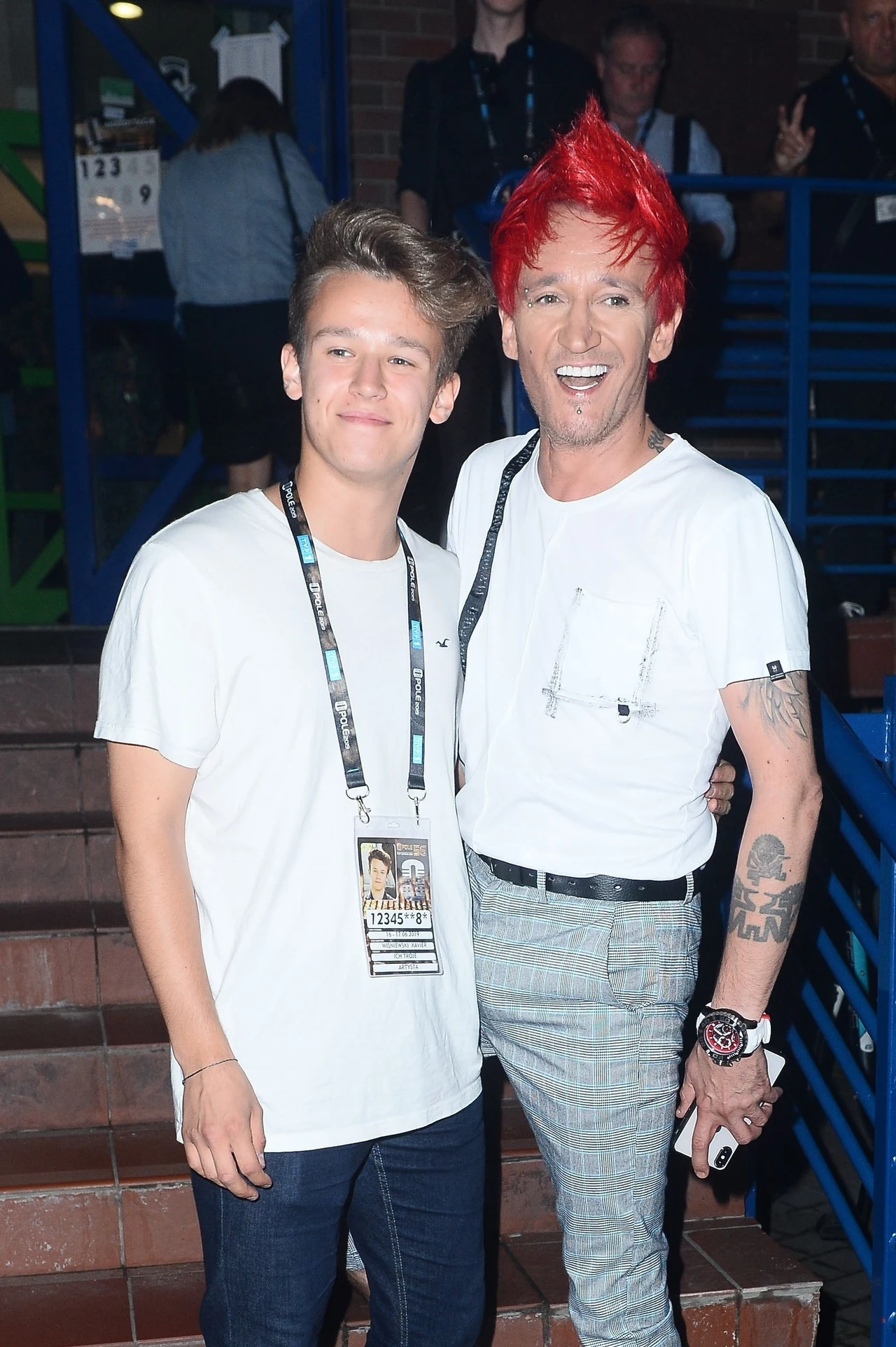 Xavier Wiśniewski i Michał Wiśniewski pozują w Opolu Xavier Wiśniewski i Michał Wiśniewski pozują w Opolu
