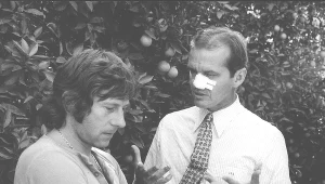 Roman Polański i Jack Nicholson na planie "Chinatown"