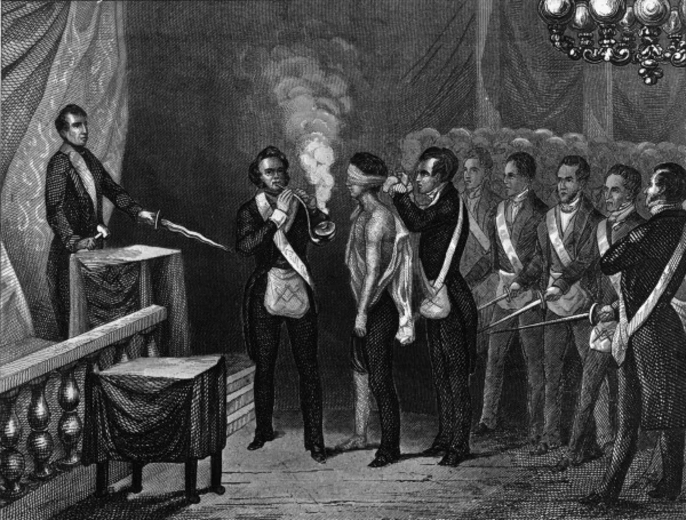 Rytuał inicjacji musi przejść każdy nowy członek Wolnomularzy Rytuał inicjacji musi przejść każdy nowy członek Wolnomularzy