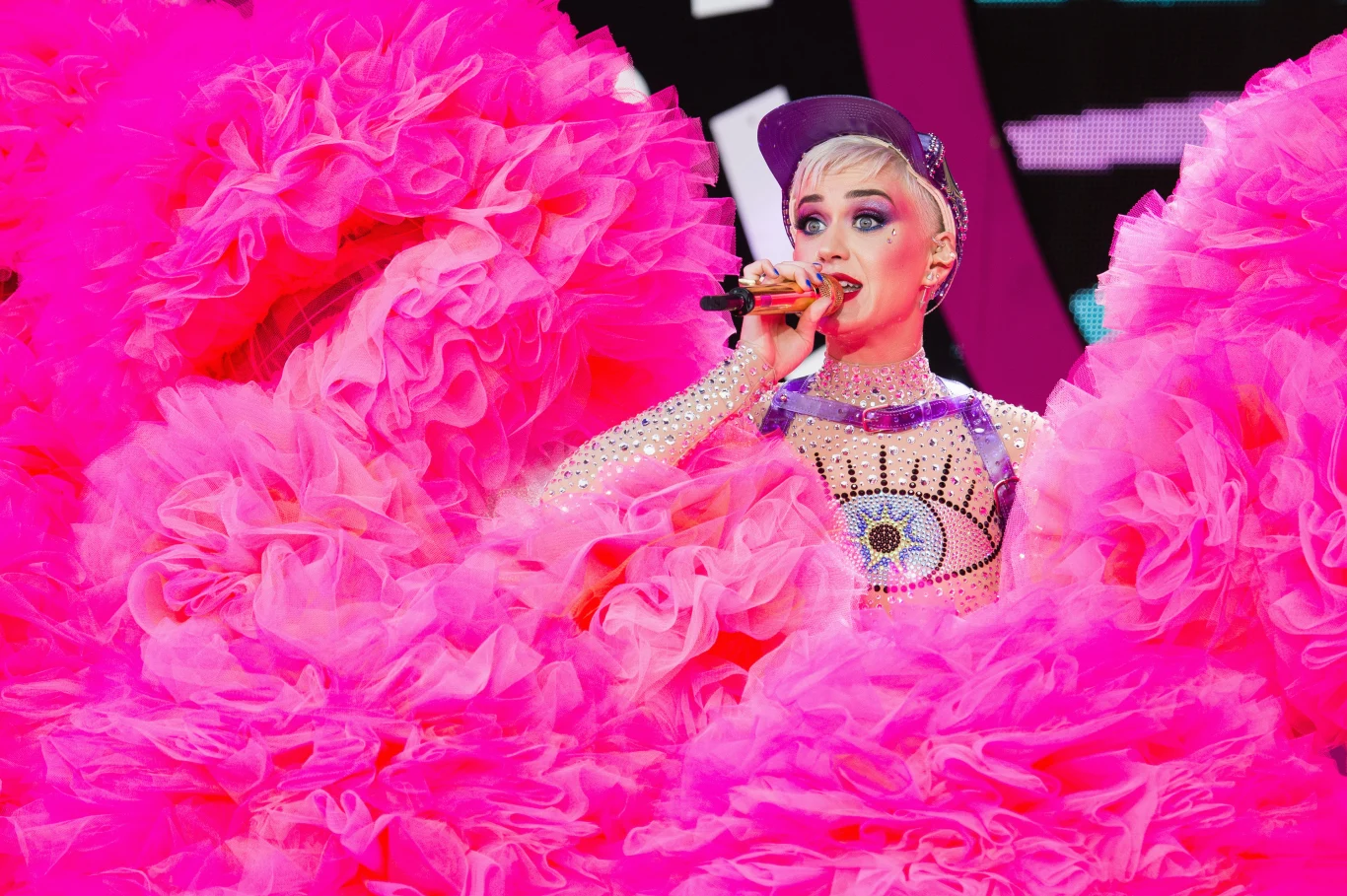 Katy Perry podczas koncertu w 2017 roku. 