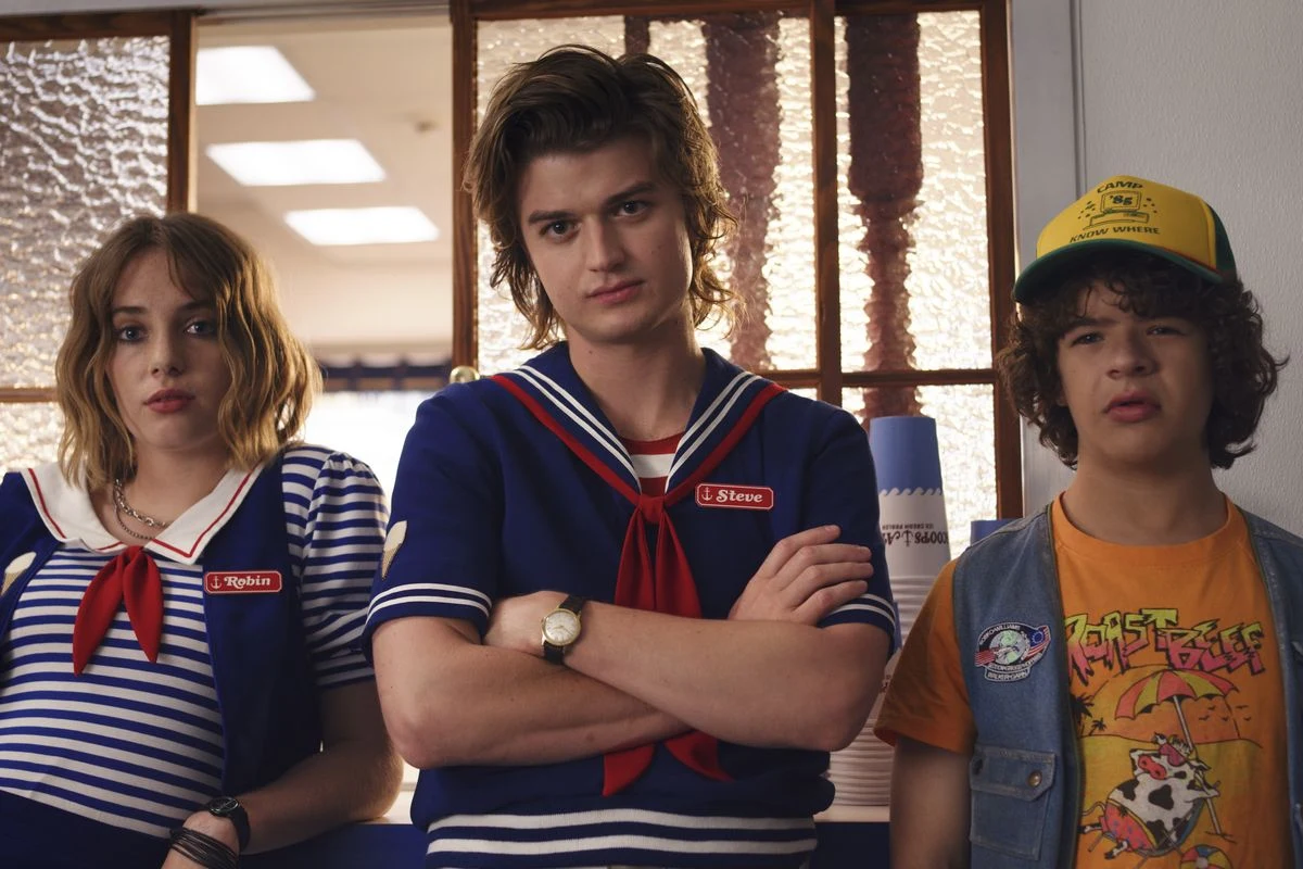 Maya Hawke, Joe Keery i Gaten Matarazzo w serialu "Stranger Things"