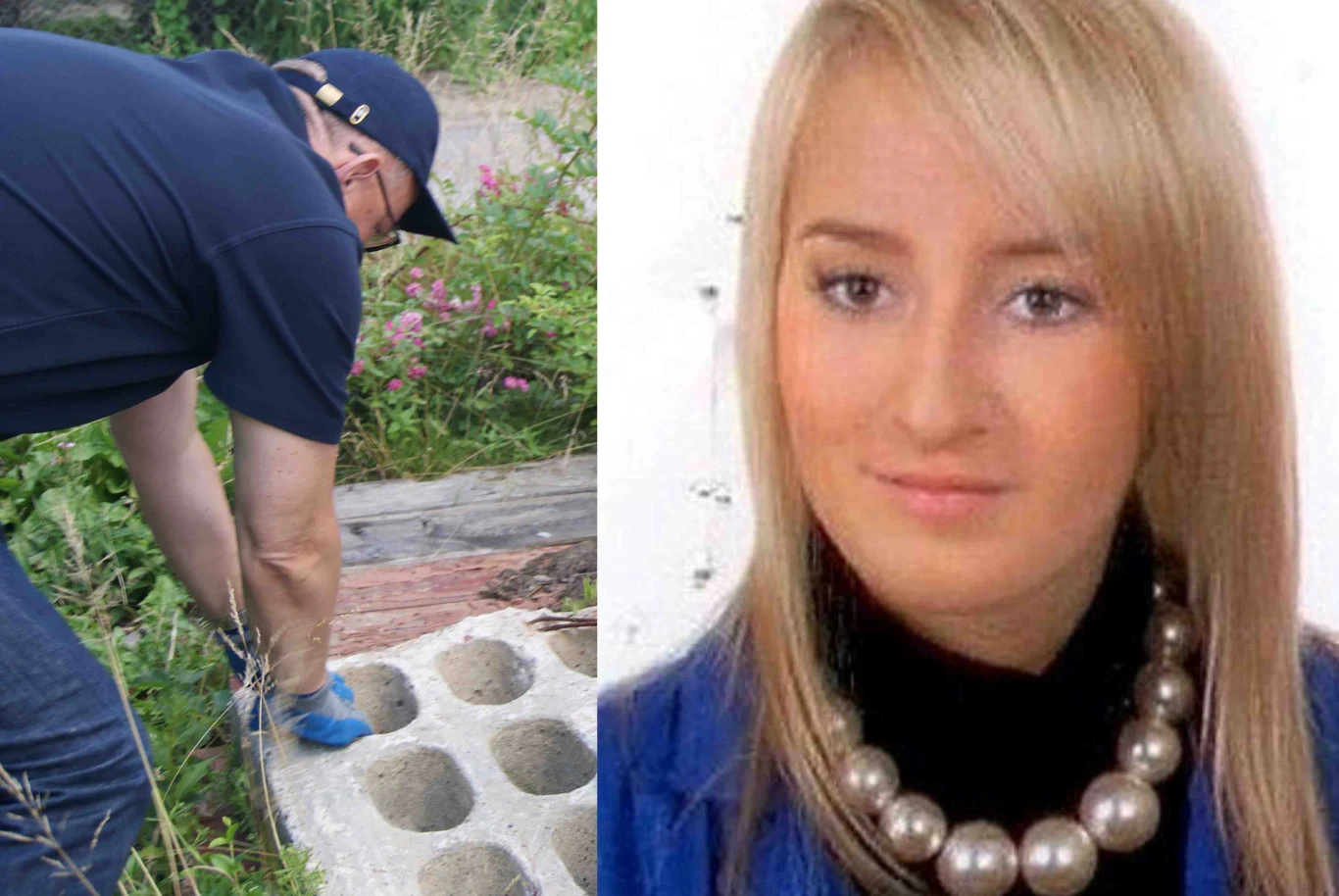 Zdjęcie Iwony Wieczorek oraz fotografia zrobiona podczas jej poszukiwań Zdjęcie Iwony Wieczorek oraz fotografia zrobiona podczas jej poszukiwań