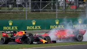 Max Verstappen (z lewej) i Sebastian Vettel