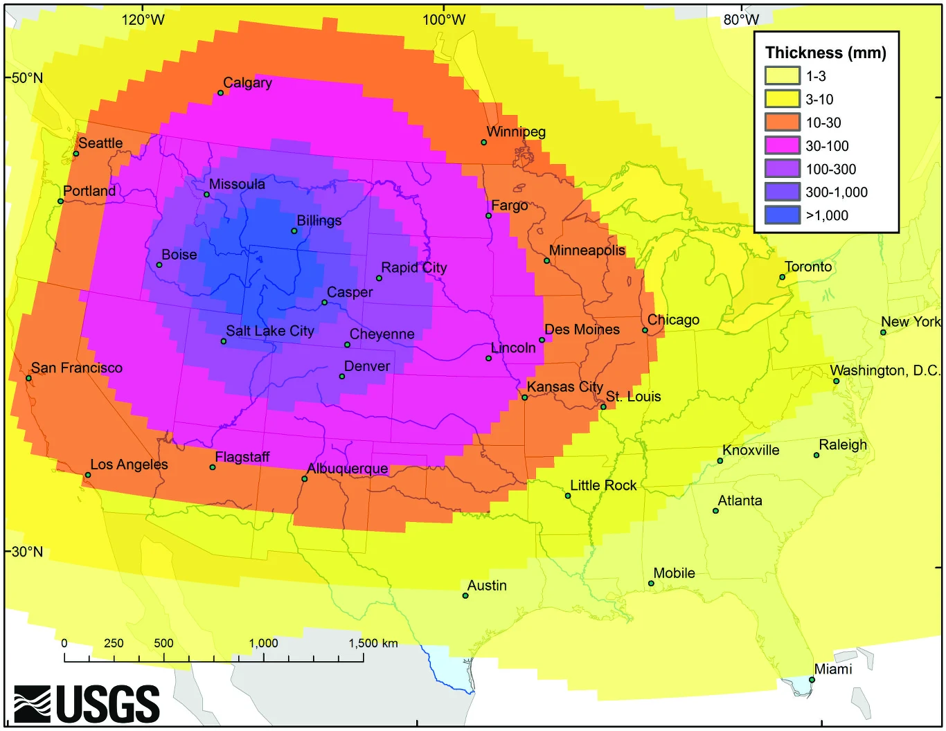 Gdyby doszło do erupcji Yellowstone, wiązałoby się to z prawdopodobnym zniszczeniem dużej części Stanów Zjednoczonych Gdyby doszło do erupcji Yellowstone, wiązałoby się to z prawdopodobnym zniszczeniem dużej części Stanów Zjednoczonych