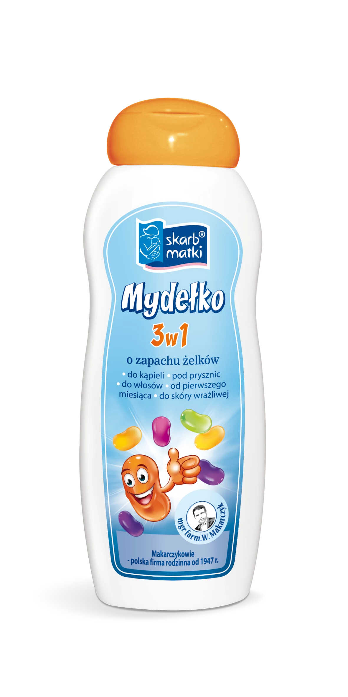 Mydełko 3 w 1 zawiera delikatne substancje myjące Mydełko 3 w 1 zawiera delikatne substancje myjące