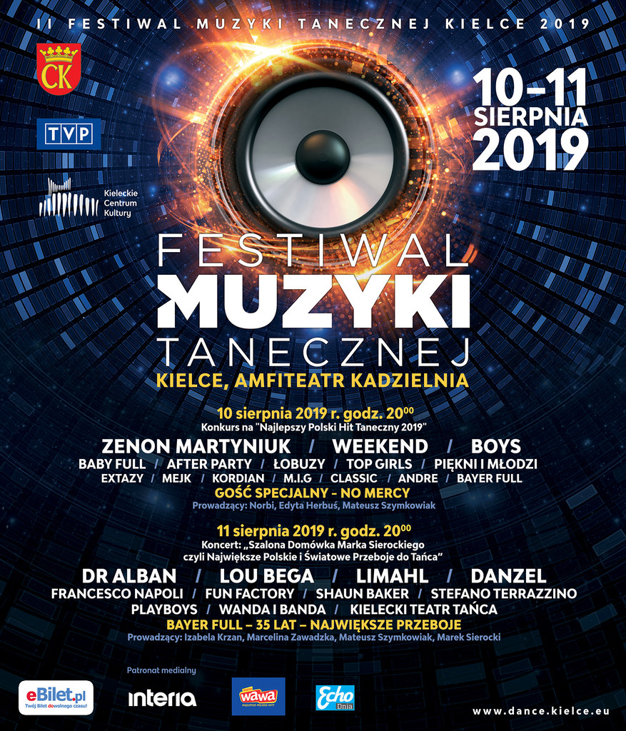 Festiwal Muzyki Tanecznej odbędzie się w dniach 10 - 11 sierpień