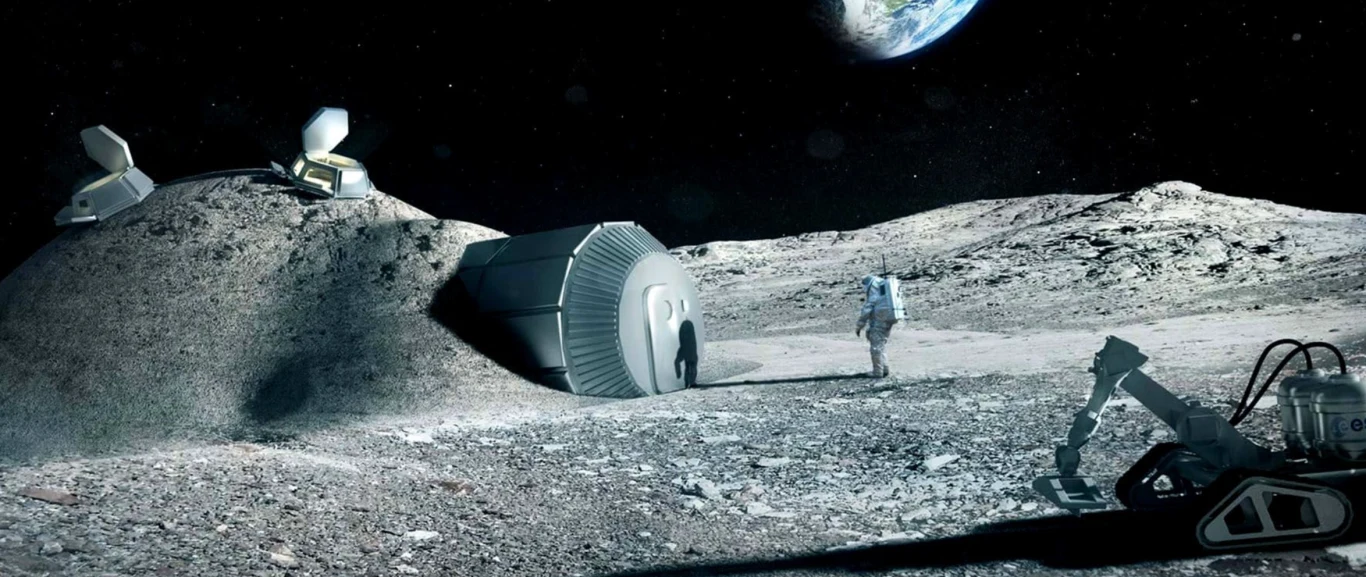 Wizualizacja bazy księżycowej. Wizualizacja bazy księżycowej.