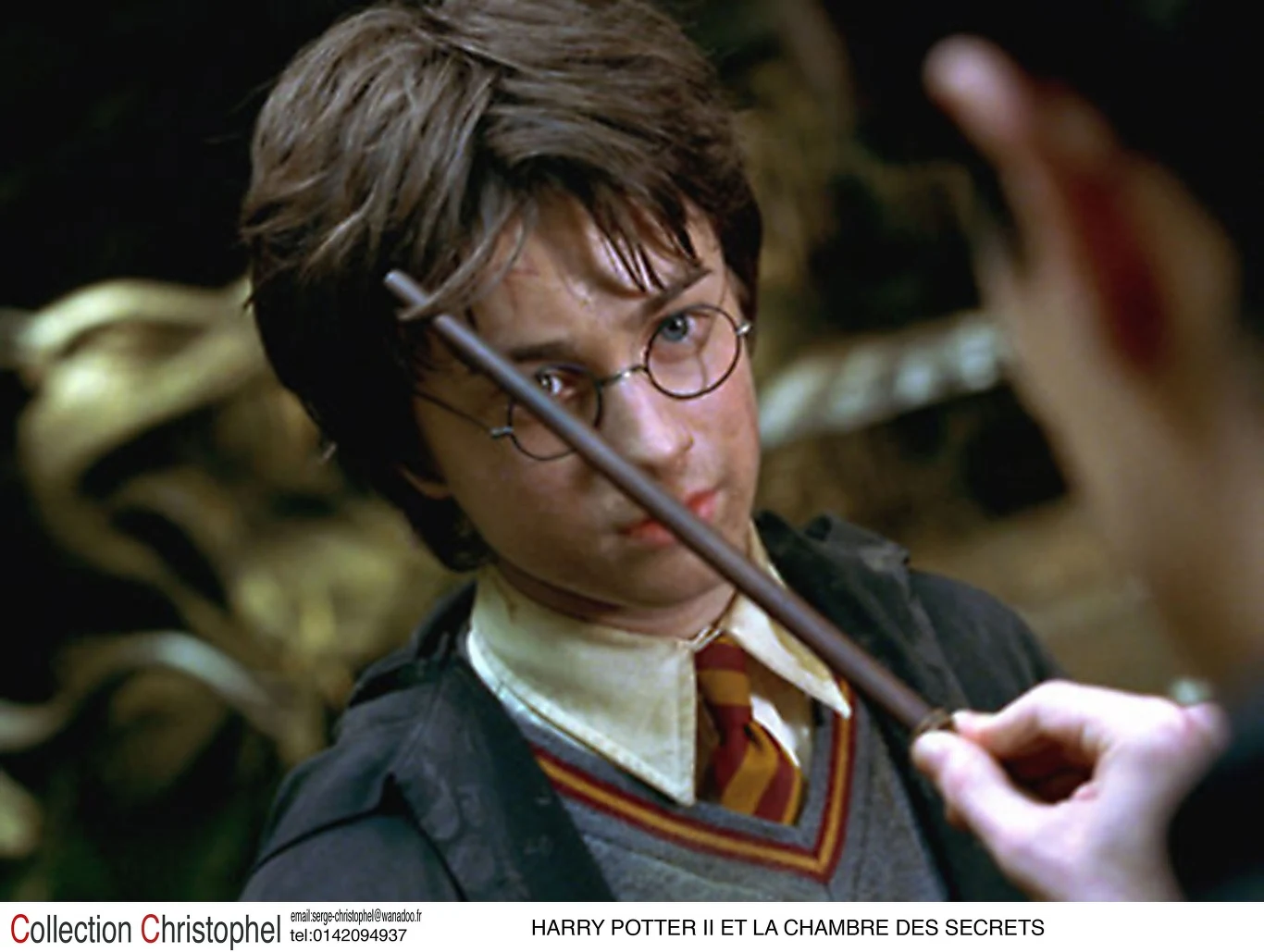 Radcliffe otrzymał rolę Harry’ego po kilku przesłuchaniach. W wieku ośmiu lat próbował przeczytać pierwszą część przygód młodego czarodzieja. Nie udało mu się. Lekturę dokończył, gdy został obsadzony w roli. Pytany przez dziennikarzy, czy coś łączy go z granym przez niego bohaterem, po chwili namysłu odpowiedział: "Też chciałbym mieć sowę".

Na zdjęciu: Daniel Radcliffe w filmie "Harry Potter i Komnata Tajemnic"
